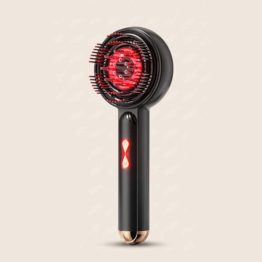 The Midnight Black Set, EMS Scalp Massager in Black